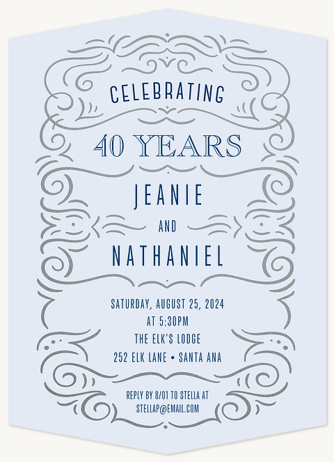Ornamental Swirls Wedding Anniversary Invitations