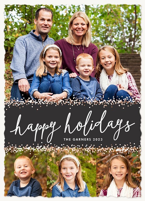 Glimmering Dots Photo Holiday Cards