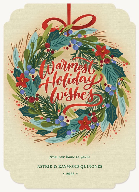 Warmest Wreath Personalized Holiday Cards