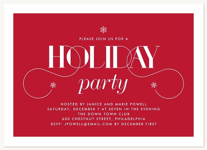 Elegant Soiree Holiday Party Invitations