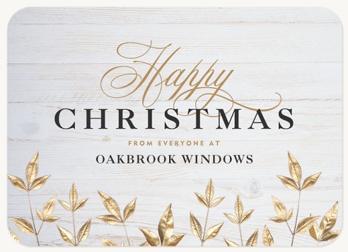 Gilded Leaves Christmas Cards for Business