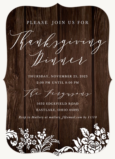 Rustic Lace Invitation  Thanksgiving Cards