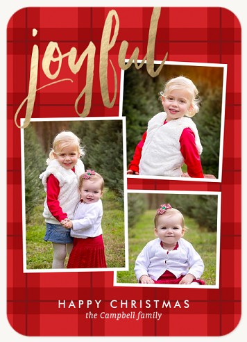 Joyful Plaid Christmas Cards