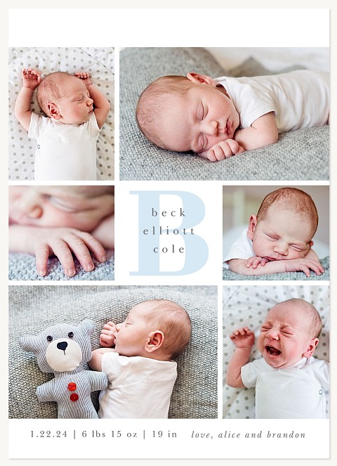 Monogrammed Mosaic Baby Announcements