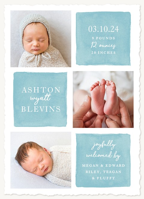 Painted Squares Baby Announcements