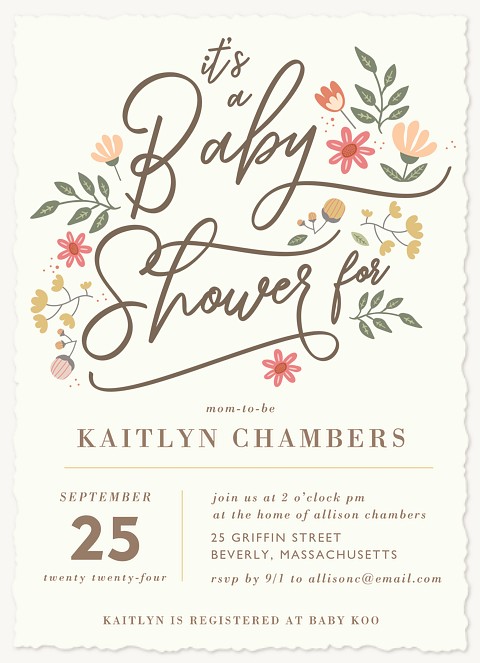 Floral Flourish Baby Shower Invites