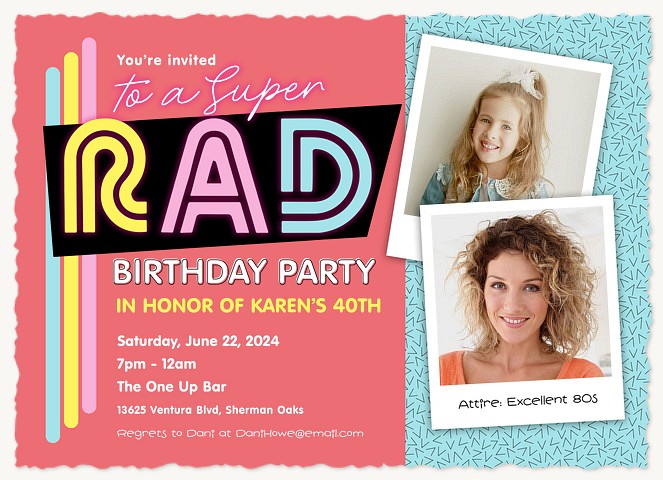 Let's Boogie! Adult Birthday Party Invitations
