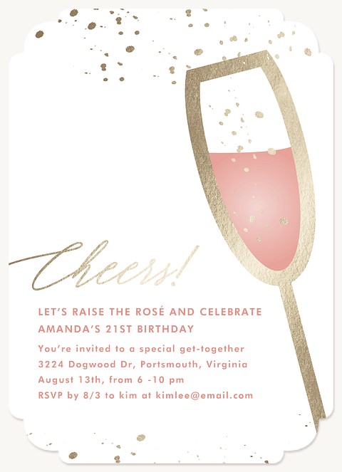 Bubbling Cheers Party Invitations