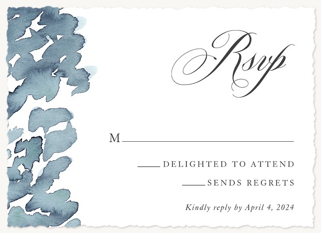Watercolor Marks Wedding RSVP Cards