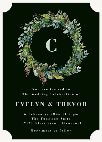 Natural Wreath Wedding Invitations