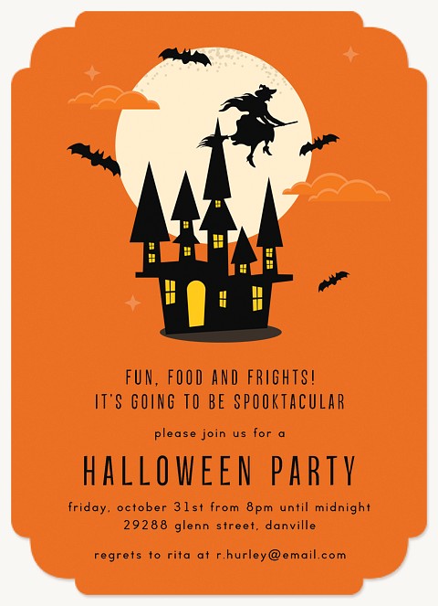 Witchy House Halloween Party Invitations