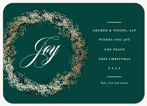 Sparkling Wreath Christmas Cards for Business