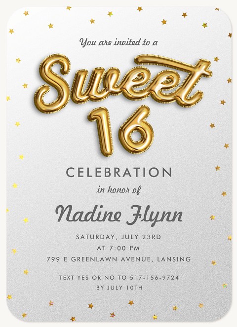 Sweet Balloon Teen Birthday Invitations