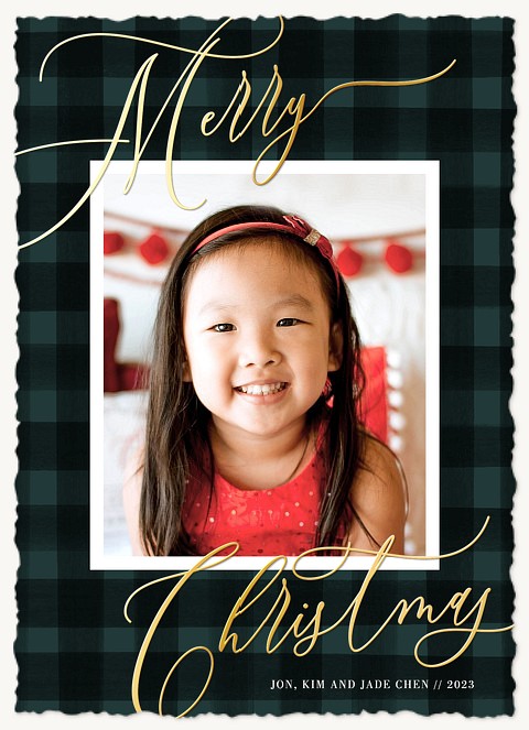Luxe Calligraphy Personalized Holiday Cards