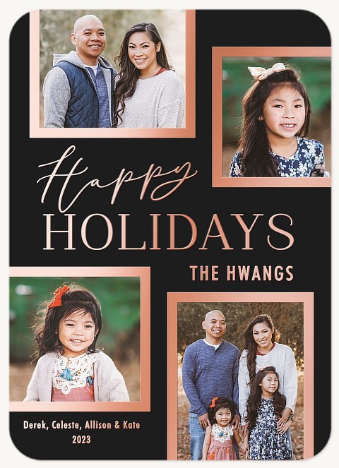 Foiled Frames Personalized Holiday Cards