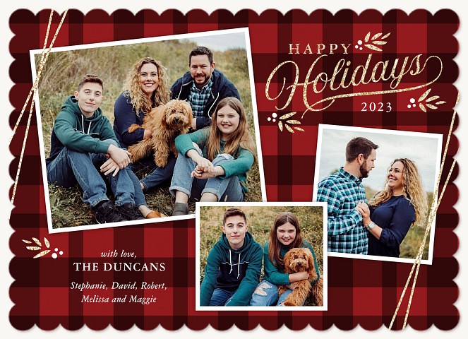 Flannel Pinboard Photo Holiday Cards