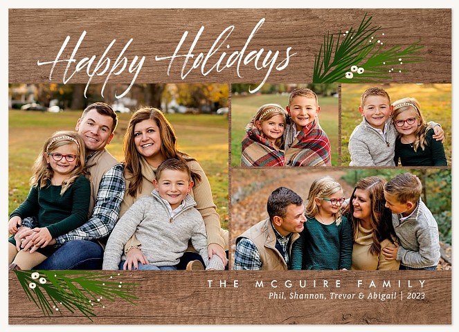 Rustic Sprigs Photo Holiday Cards