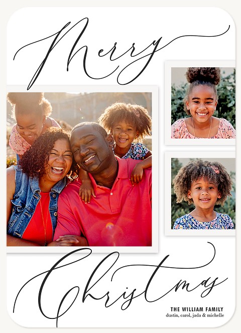 Modern Trio Personalized Holiday Cards