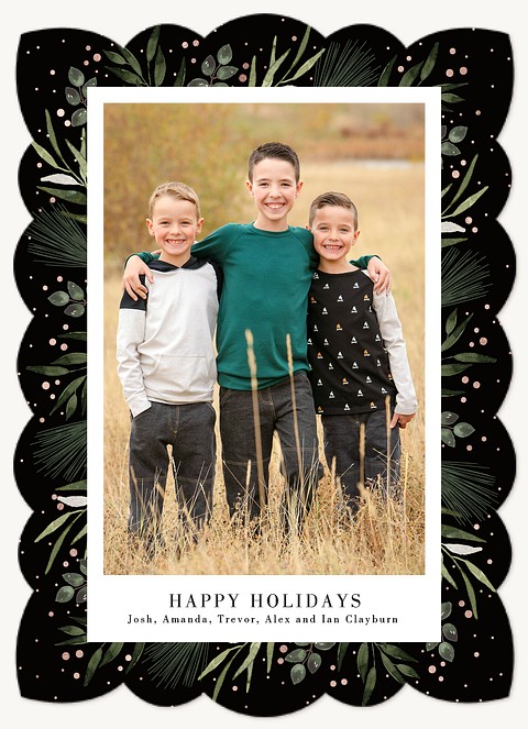 Fresh Foliage Personalized Holiday Cards