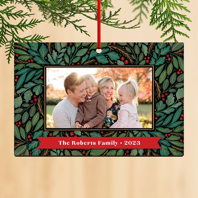 Foliage Frame Personalized Ornaments