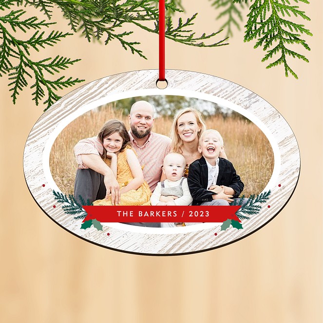 Rustic Frame Personalized Ornaments