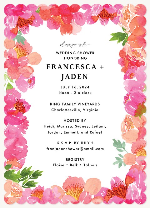 Watercolor Garden Bridal Shower Invitations