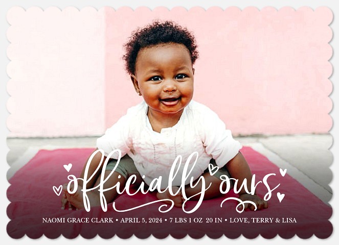 Officially Sweet Baby Birth Announcements