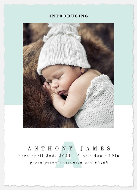 Pastel Colorblock Baby Birth Announcements