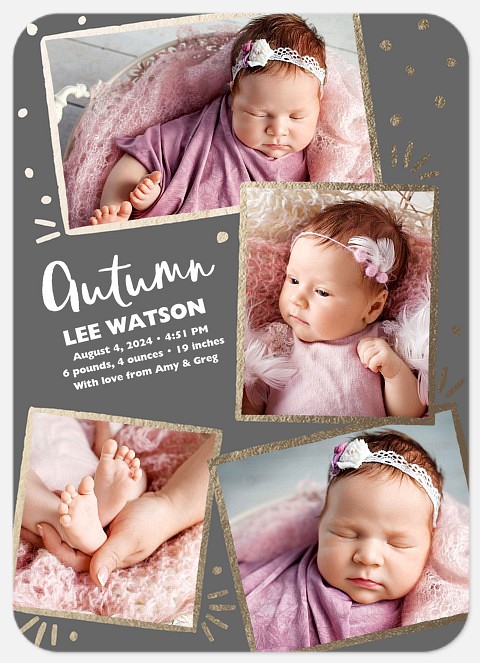 Playful Frames Baby Birth Announcements