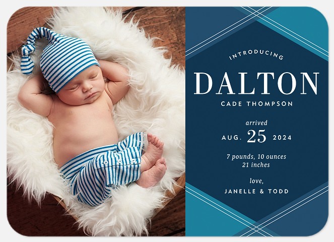 Sophisticated Ribbon Baby Birth Announcements