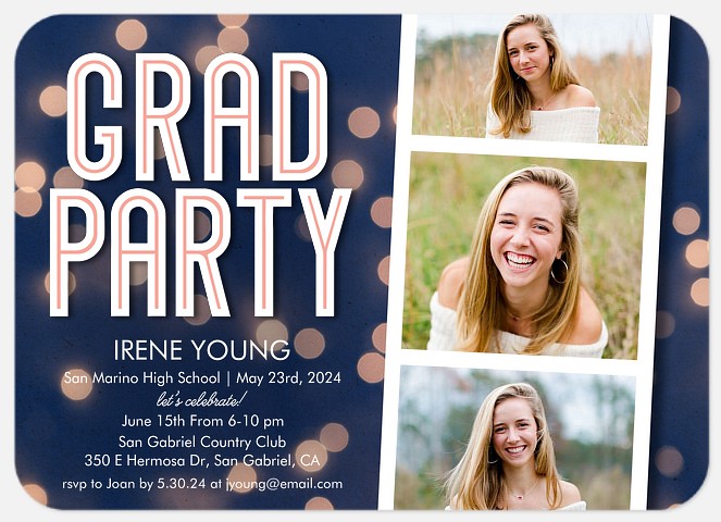 Bokeh Celebration Graduation Cards