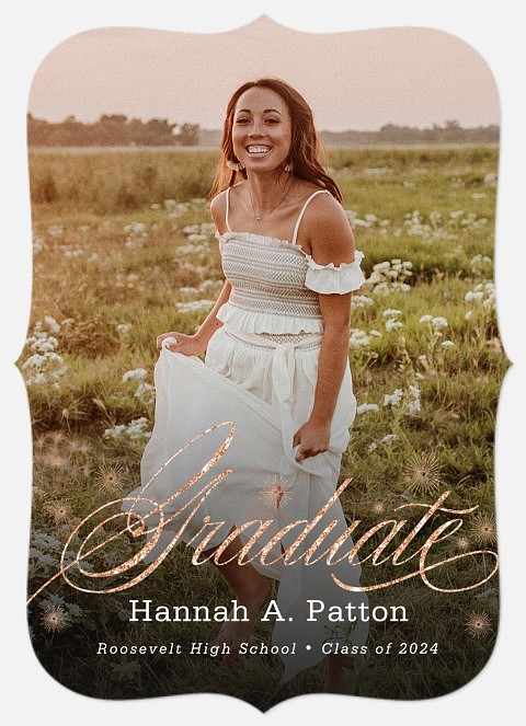 Glitterati Script Graduation Cards