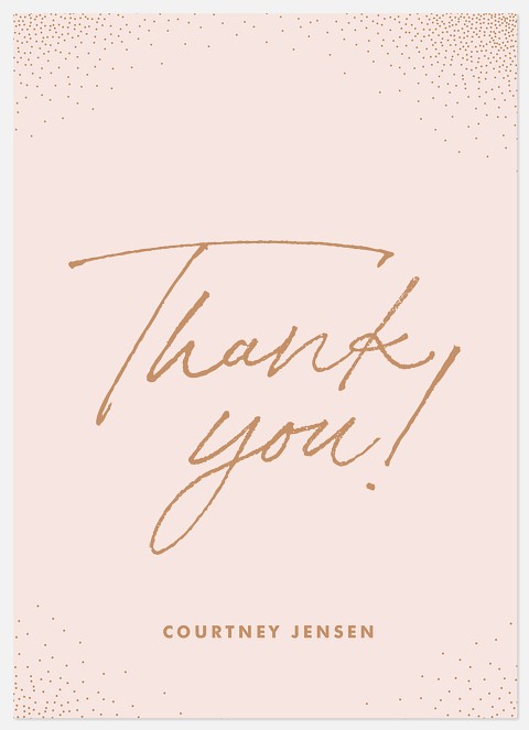 Thanks in Blush Thank You Cards 