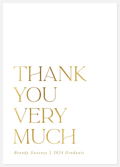 Gold Elegance Thank You Cards 