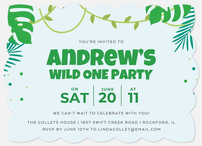 One Wild Party Kids' Birthday Invitations