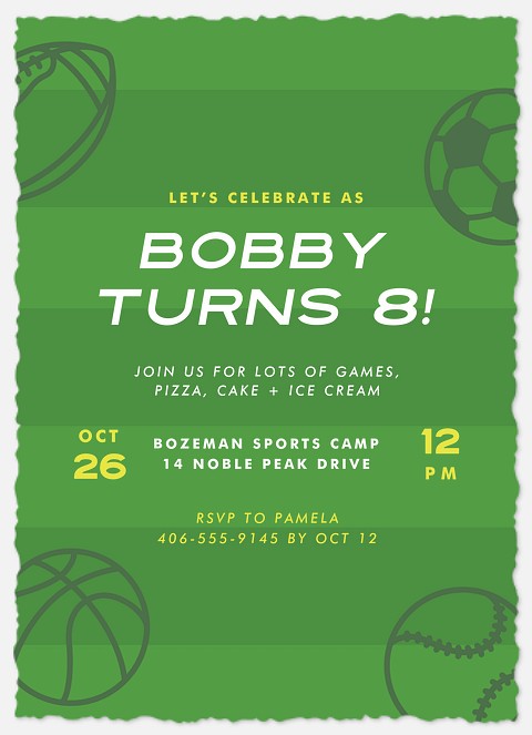 Sports Bash Kids' Birthday Invitations