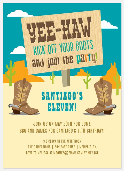 Yee-haw Kids' Birthday Invitations