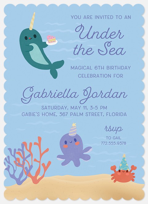 Seaside Spectacular Kids' Birthday Invitations