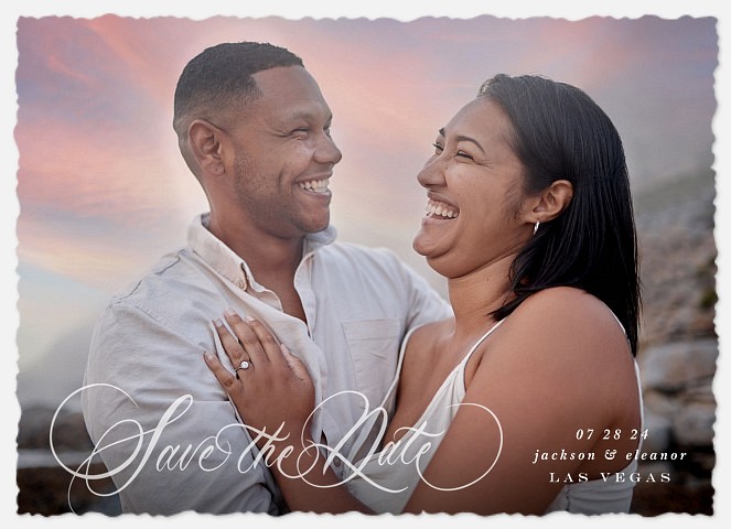 Curled Lettering Save the Date Photo Cards