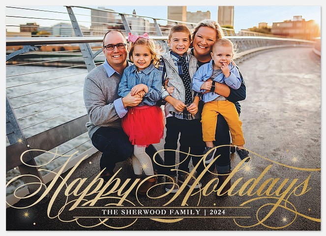  Elegant Swash Holiday Photo Cards