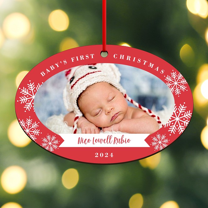 Baby's First Snowfall Custom Ornaments