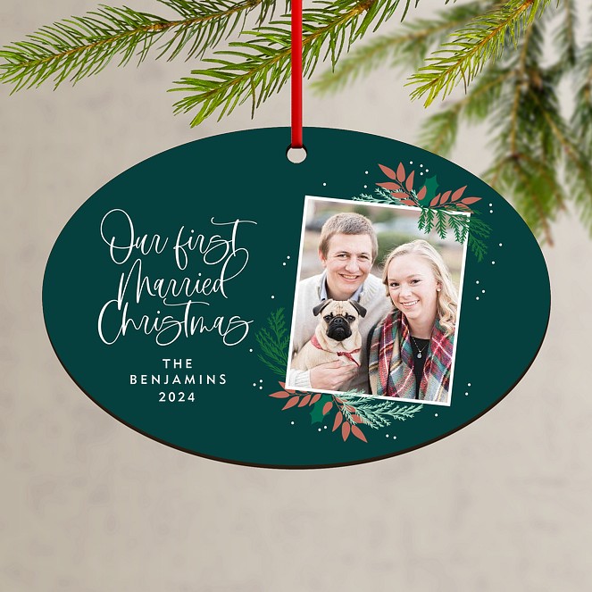 First Married Christmas Custom Ornaments