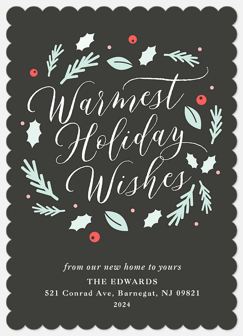 Windswept Holly Holiday Photo Cards