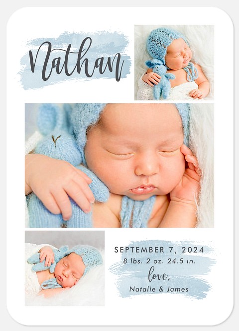 Sky Chic Baby Birth Announcements