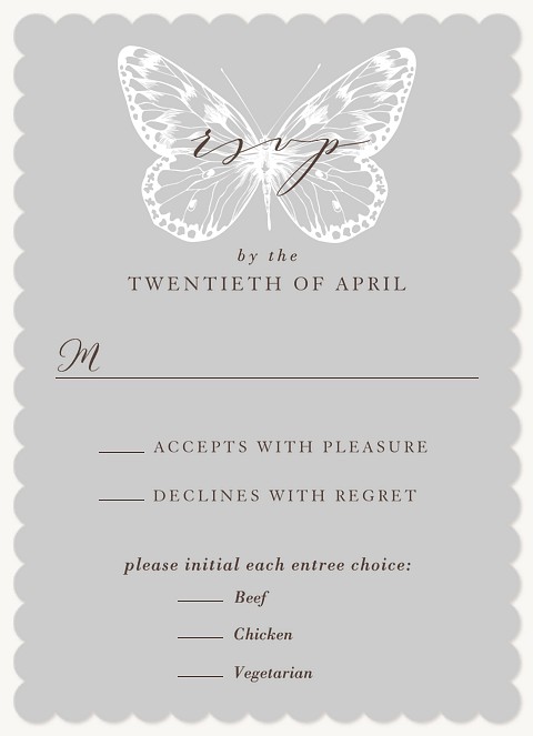 Butterflies Wedding RSVP Cards
