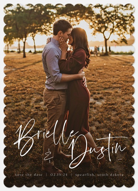 Romantic Script Save the Date Photo Cards