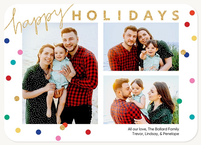 Whimsical Dots Personalized Holiday Cards