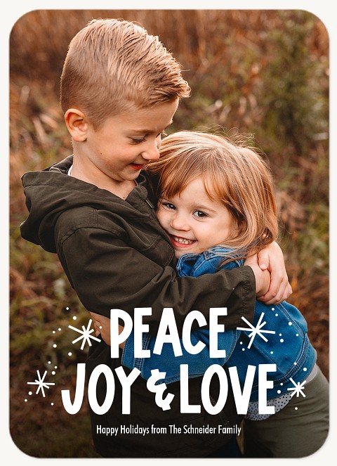 Peace Joy & Love Personalized Holiday Cards