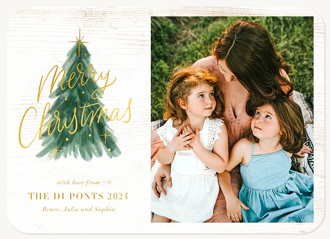 Rustic Tannenbaum Personalized Holiday Cards