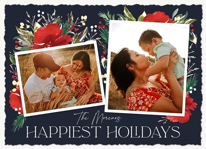 Floral Duo Personalized Holiday Cards
